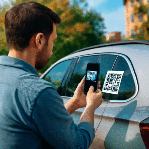Car Safety QR Combo – Front + Rear Contact Stickers